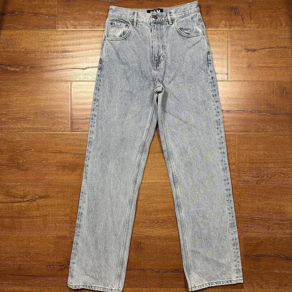 PAM Perks And Mini Jeans Unisex XS 26x32 Blue Light Wash Straight Leg Cotton